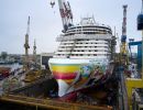 Norwegian Cruise Line’s third Prima-class ship floated out